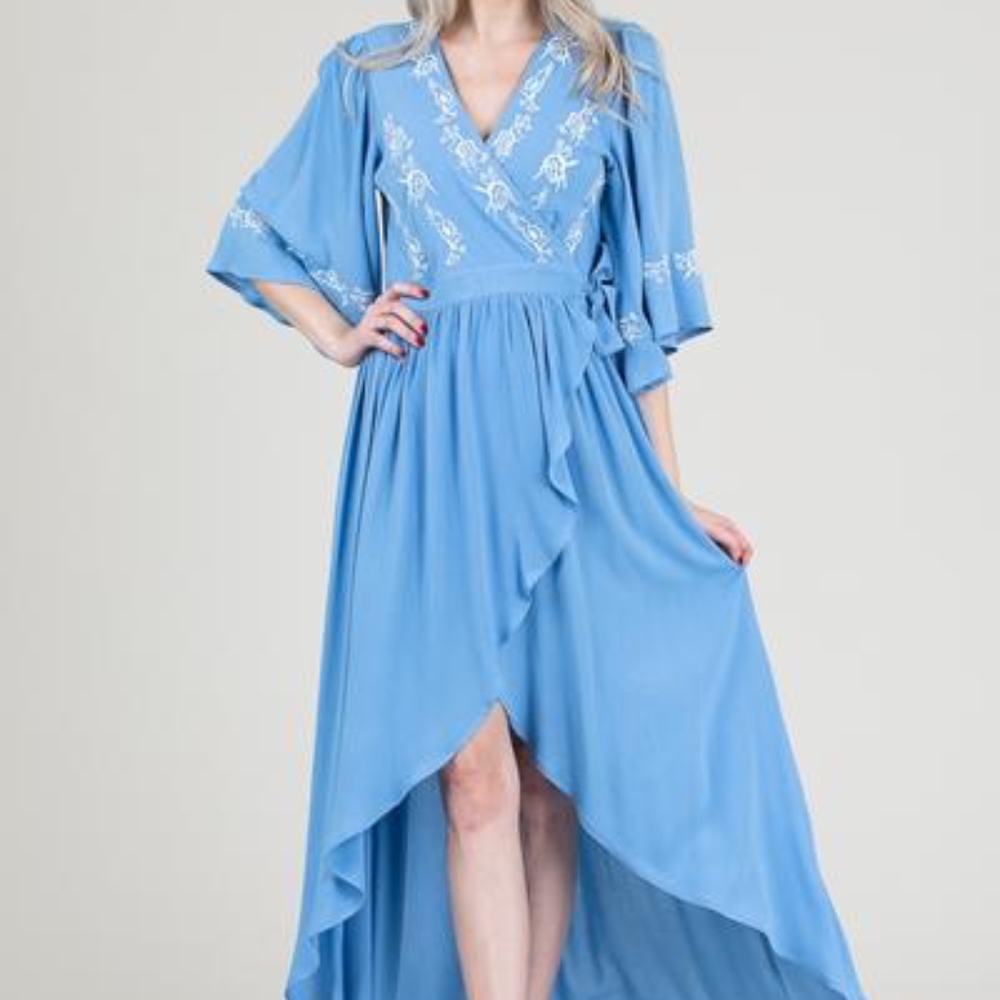 Maci High-low wrap dress